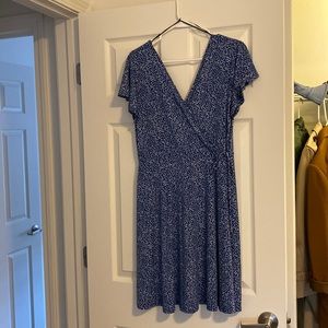 Blue and white dress